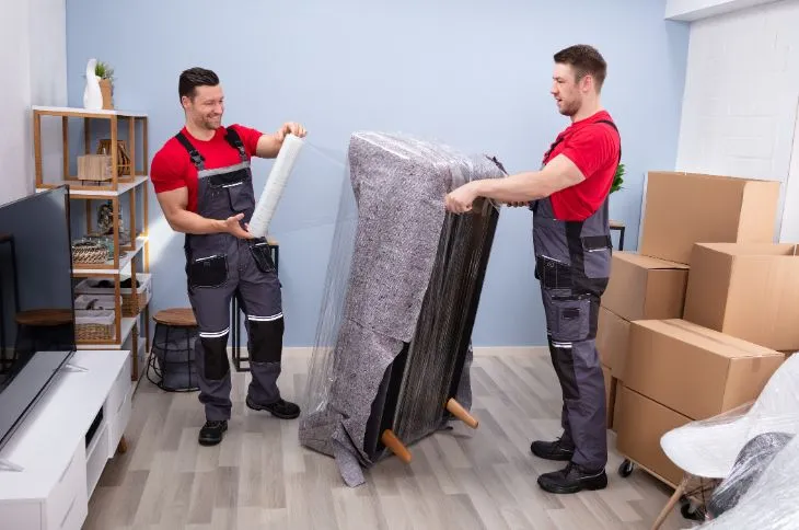 Verpackung eines Sofas Verpackung eines Sofas